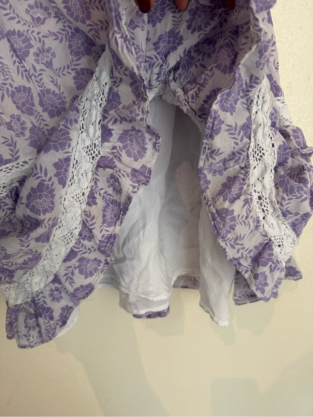 BB Dakota Steve Madden Purple Floral Ruffle Mini Dress Size L - Picture 6 of 9